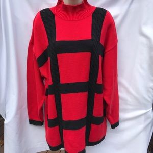 Liz Claiborne Red and Black Sweater